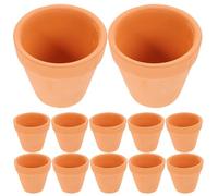 GAROZATION Mini Ollas de Barro para Suculentas 12 Piezas Redondas 5.5X5 CM Drenaje, Absorbentes, para Jardinería Interior y Cultivo de Cactus