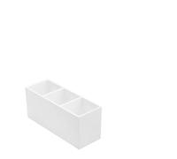 GAROZATION Organizador de Maquillaje Tres Compartimentos de Acrílico Blanco para Escritorio en Oficina y Hogar, Práctico para Almacenar Pinceles y Cosméticos