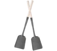 GAROZATION Pala para Chimenea de Hierro y Madera, Recogedor de Cenizas sin Olor Molde Integral, 2 Piezas para Uso en Jardín y Hogar