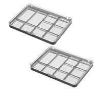 GAROZATION Paleta de Sombras de Ojos Vacía de 2 Piezas en Color Plata, Bandeja Magnética Delgada y Resistente con Tapa Transparente para Maquillaje Profesional