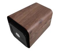 GAROZATION Papelera de Oficina y Hogar Color Nogal Tapa Abatible, Cubo de Basura de 15 Litros Imitación Madera, Diseño Inteligente para Desecho de Pañales y Fácil Mantenimiento