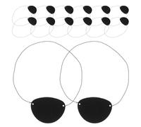 GAROZATION Parches de Ojo Pirata Negros de Fieltro 14 Unidades Correas Elásticas Ajustables para Cosplay, Disfraces de Halloween y Juegos Infantiles
