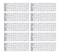 GAROZATION Pegatinas para Teclado Ruso 10 Piezas Letras Negras Mate sobre Fondo Blanco Mate, Adhesivas, Compatibles Teclados de Ordenador Portátil Escritorio, Ideales para Estudiantes y Uso