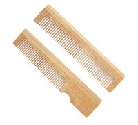 GAROZATION Peine de Barba y Bigote para Hombre 2 Piezas de Bambú Compacto y Elegante para Cuidado Personal y Viaje en Color Caqui