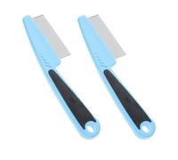 GAROZATION Peine de Dientes Finos para Eliminar Caspa de Acero Inoxidable para Mascotas, 2 Piezas, Diseño Cómodo y Objetos Extraños del Pelo