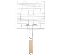 GAROZATION Rejilla Metálica para Asar Pescado y Carne Cesta Barbecue Resistente para Picnic y Camping Soporte para Parrilla Exterior