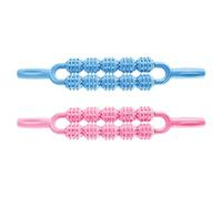 GAROZATION Rodillo de Masaje Profundo de Tejido 2 Piezas, Masajeador Manual de Plástico para Aliviar Tensión Muscular en Cuello y Espalda, Adecuado para Yoga y Viaje