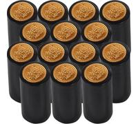 GAROZATION Tapas Seguro 300 Vino de Termorretráctiles Botellas Negro para de Pvc Bordes Redondeados, Fáciles de Usar y de Espacio para Sellado