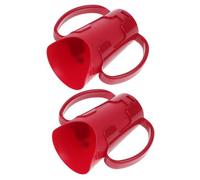 GAROZATION Taza para Beber Estable Diseño Recortado y Dos Asas, Vaso de Plástico para Atención Médica en Pacientes Disfagia y Postrados, 2 Unidades para Hidratación Segura