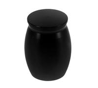 GAROZATION Urna para Cenizas Pequeña Negra, Mini Urna de Aleación de Aluminio 40x30 Mm para Mascotas y Humanos, Uso en Ceremonias y Viajes, Diseño Sencillo