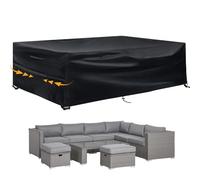 GARPROVM Funda para Muebles de JardínImpermeable, Cubierta Exterior de Tela Oxford para Conjuntos de Sofá y Mesa de Exterior, Protección contra Lluvia y Polvo para Mobiliario de Patio (280x204x106cm)