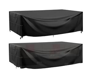 GARPROVM Funda para Muebles de JardínImpermeable, Cubierta Exterior de Tela Oxford para Conjuntos de Sofá y Mesa de Exterior, Protección contra Lluvia y Polvo para Mobiliario de Patio (230x165x80cm)