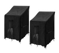 GARPROVM Funda para sillas de jardín 2pcs, Funda Protectora para sillas apilables, Resistente al Invierno Tela Oxford Impermeable para sillas de jardín sillas de Patio, 64 x 85 x 120/85 cm