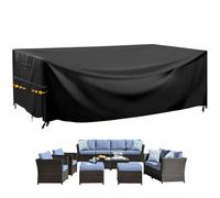 GARPROVM - Fundas para muebles de jardín, grande, para exteriores, tela Oxford 600D, resistente al agua, al viento, anti-UV para sillas, mesas, sofá de ratán (270 x 185 x 89 cm)