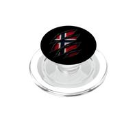 Garra de la Bandera de Noruega Rasgado Orgullo Noruego Norge PopSockets PopGrip para MagSafe