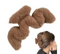 Garra de pelo difuso, Clips de garra con forma ondulada de felpa, Pinzas grandes para el cabello, accesorios para el cabello largo y grueso, pinzas para grandes para mujeres y niñas para us