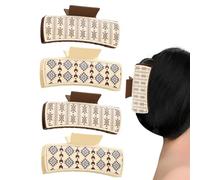 Garra occidental, pinzas de garras occidentales para mujer,4 mandíbulas de pelo antideslizantes de cuero PU - pinzas grandes para mujer, atrapador de pelo de alta adherencia, accesorios p