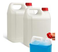 Garrafa bidón plástico 5 litros, Apto Para Uso Alimentario Y Químico, Homologado para transporte ADR de mercancías peligrosas, 13 cm ancho x 18 cm largo x 29 cm alto, 2 Unidades
