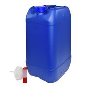 Garrafa con Grifo 25 litros Azul. Apta para uso alimentario. Boca ancha. Idónea como depósito de agua potable. Resistente a químicos. (1 Unidad).