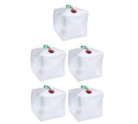 Garrafa con Grifo, Recipiente de Agua Plegable, Bidón de Agua Plegable, Depósito de Agua con Grifo, Camping Bidón de Agua Potable 100% estanco, Sin BPA, 20L, 1/2/3/5 Uds, Transparente