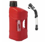 POLISPORT 8464600001 - ProOctane bidón de gasolina de 10L homologado con manguera de llenado duradero y resistente con tapón a prueba de derrame en color rojo