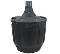 Garrafa o garrafon de cristal templado recubierta de plástico negro duro con tapa, 8 litros