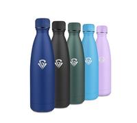 Garrafa Termica 500ml, Botella Agua con Doble Pared, Botella Termica sin BPA Reutilizable, A Prueba de Fugas, Botella Agua Acero Inoxidable Ideal para Colegio, Gimnasio, Oficina, Deporte, Camping