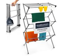 Garrandt Tendedero plegable, resistente, ahorra espacio, 6 niveles con 11 barras, tendedero plegable y extensible, pequeño, balcón en negro (gris Miami)