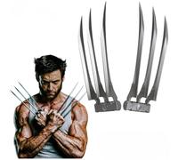 Garras de superhéroe, garras de lobo con asas de plástico para adultos, garras de lobo para accesorios de cosplay de Halloween, juego de 2, un par de plata, Blanco, Exera, Blanco, Exera
