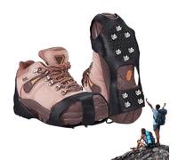 Garras para Hielo,Suelas de Tracción con 10 Dientes para Botas y Calzado - Crampones de Acero Inoxidable para Marcha Nival en Montañismo Senderismo