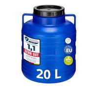 Garronda 20 litros Barril alimentario, depósito de Agua, Barril de Boca Ancha en HDPE y sin BPA, tonel de jardín, contenedor de Alimentos para Animales, Universal GD-0078, Azul