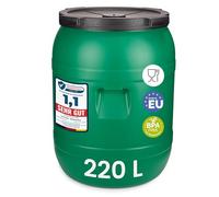 Garronda 220 litros Barril alimentario, depósito de Agua, Barril de Boca Ancha en HDPE y sin BPA, tonel de jardín, contenedor de Alimentos para Animales, Barril Universal GD-0078, Verde