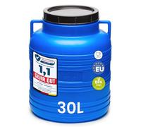 Garronda 30 litros Barril alimentario, depósito de Agua, Barril de Boca Ancha en HDPE y sin BPA, tonel de jardín, contenedor de Alimentos para Animales, Universal GD-0078, Azul