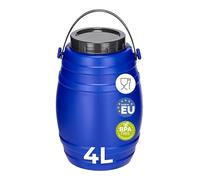 Garronda 4 litros Contenedor con Tapa, Barril de Agua de Boca Ancha, Barril de Plástico BPA-Libre, Ideal para Almacenamiento de Agua y Piensos, Caja de Transporte Resistente GD-0086, Azul