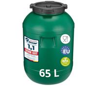 Garronda 65 litros Bidón de plástico, Barril alimentario en HDPE y sin BPA, depósito de agua, Barril universal de boca ancha, tonel de jardín, Contenedores de almacenamiento GD-0142, Verde