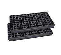 Garronda Bandejas Semilleros de Germinacion, Plástico Semillero de 112 Celdas para Cultivo de Semillas y Plantas, Mini Invernadero para Germinación, Bandeja de Germinación (53x32 cm, Negro; 2 Piezas)
