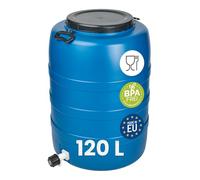 Garronda Bidón de Agua 120 L con Grifo Barril HDPE GD-0186 Azul | Con grifo para servir agua; depósito HDPE para agua y alimentos, almacenamiento, fermentación y recogida de lluvia