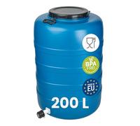 Garronda Bidón de Agua 200 L con Grifo Barril HDPE GD-0186 Azul | Con grifo para servir agua; depósito HDPE para agua y alimentos, almacenamiento, fermentación y recogida de lluvia