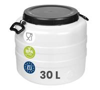 Garronda Bidón de Agua 30 L Barril HDPE para Alimentos GD-0187 Blanco