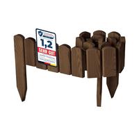 Garronda Bordura de Jardín de Madera 100 x 10 cm Cerca Baja para Flores Parterre Aiuola Valla Decorativa para Jardines Exteriores Borde de Plantas Fácil Instalación GD-0148 Marrón oscuro