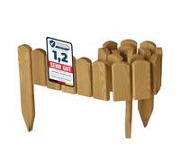 Garronda Bordura de Jardín de Madera 100 x 10 cm Cerca Baja para Flores Parterre Aiuola Valla Decorativa para Jardines Exteriores Borde de Plantas Fácil Instalación GD-0148 Marrón claro