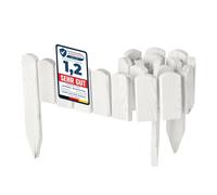 Garronda Bordura de Jardín de Madera 100 x 10 cm Cerca Baja para Flores Parterre Aiuola Valla Decorativa para Jardines Exteriores Borde de Plantas Fácil Instalación GD-0148 Blanco