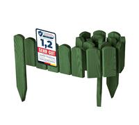 Garronda Bordura de Jardín de Madera 100 x 10 cm Cerca Baja para Flores Parterre Aiuola Valla Decorativa para Jardines Exteriores Borde de Plantas Fácil Instalación GD-0148 Verde oscuro