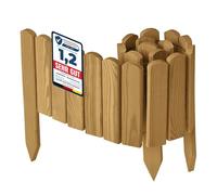 Garronda Bordura de Jardín de Madera 100 x 20 cm Cerca Baja para Flores Parterre Aiuola Valla Decorativa para Jardines Exteriores Borde de Plantas Fácil Instalación GD-0148 Marrón claro
