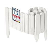 Garronda Bordura de Jardín de Madera 100 x 20 cm Cerca Baja para Flores Parterre Aiuola Valla Decorativa para Jardines Exteriores Borde de Plantas Fácil Instalación GD-0148 Blanco
