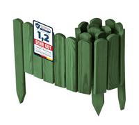 Garronda Bordura de Jardín de Madera 100 x 20 cm Cerca Baja para Flores Parterre Aiuola Valla Decorativa para Jardines Exteriores Borde de Plantas Fácil Instalación GD-0148 Verde oscuro