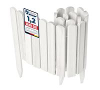 Garronda Bordura de Jardín de Madera 100 x 30 cm Cerca Baja para Flores Parterre Aiuola Valla Decorativa para Jardines Exteriores Borde de Plantas Fácil Instalación GD-0148 Blanco