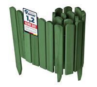 Garronda Bordura de Jardín de Madera 100 x 30 cm Cerca Baja para Flores Parterre Aiuola Valla Decorativa para Jardines Exteriores Borde de Plantas Fácil Instalación GD-0148 Verde oscuro