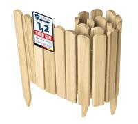 Garronda Bordura de Jardín de Madera 100 x 30 cm Cerca Baja para Flores Parterre Aiuola Valla Decorativa para Jardines Exteriores Borde de Plantas Fácil Instalación GD-0148 Natural