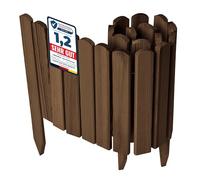 Garronda Bordura de Jardín de Madera 100 x 30 cm Cerca Baja para Flores Parterre Aiuola Valla Decorativa para Jardines Exteriores Borde de Plantas Fácil Instalación GD-0148 Marrón oscuro